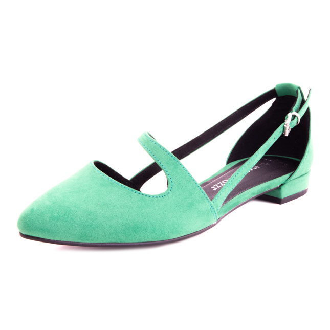 Зелёные туфли с открытой стопой из текстиля MARCO TOZZI MARCO TOZZI