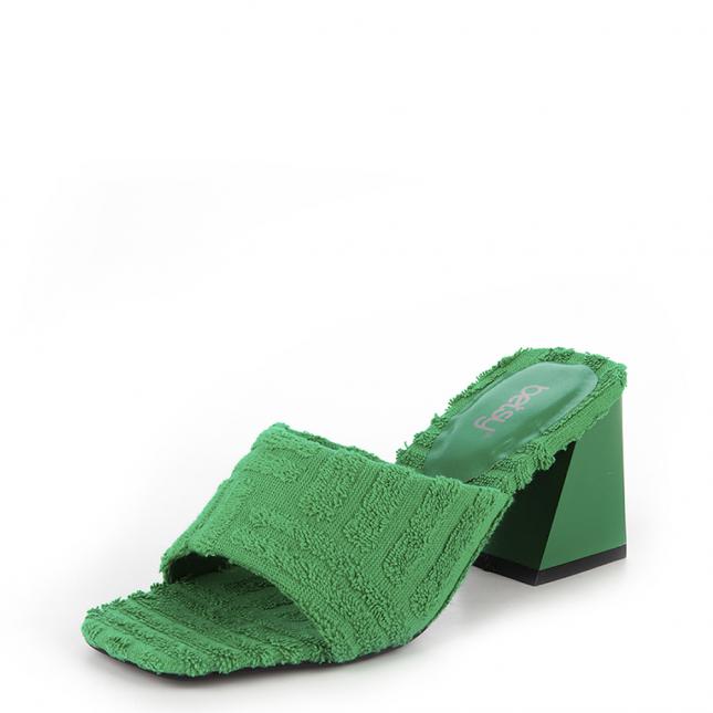 Зелёные пантолеты из текстиля Betsy Betsy