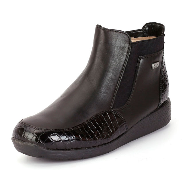 Чёрные низкие ботинки из натуральной кожи RIEKER RIEKER