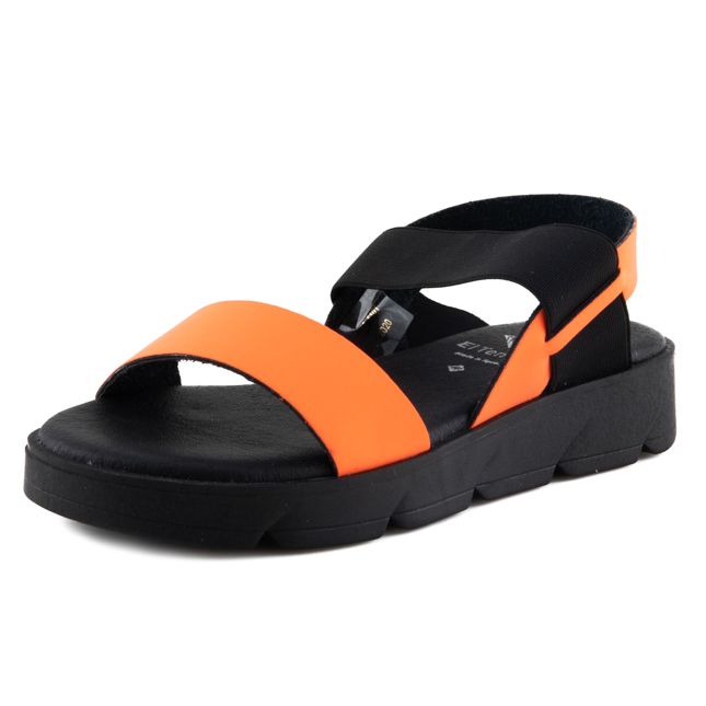 Чёрно-оранжевые сандалии из искусственной кожи El Tempo El Tempo