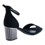 Чёрные туфли с застежкой на лодыжке из текстиля MARCO TOZZI