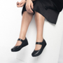 Чёрные туфли с открытой стопой из натуральной кожи BADEN BADEN